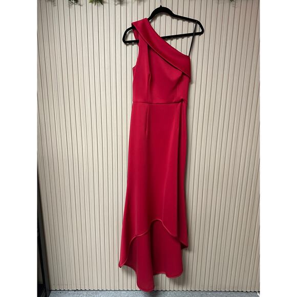 Black Halo Cadencia One-Shoulder Gown Pink Women’s Size 8 - Picture 2 of 10
